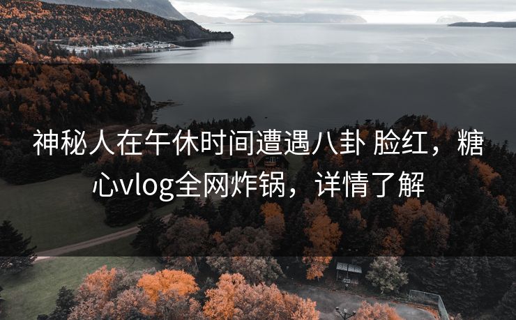 神秘人在午休时间遭遇八卦 脸红,糖心vlog全网炸锅,详情了解 神秘人在午休时间遭遇八卦 脸红,糖心vlog全网炸锅,详情了解