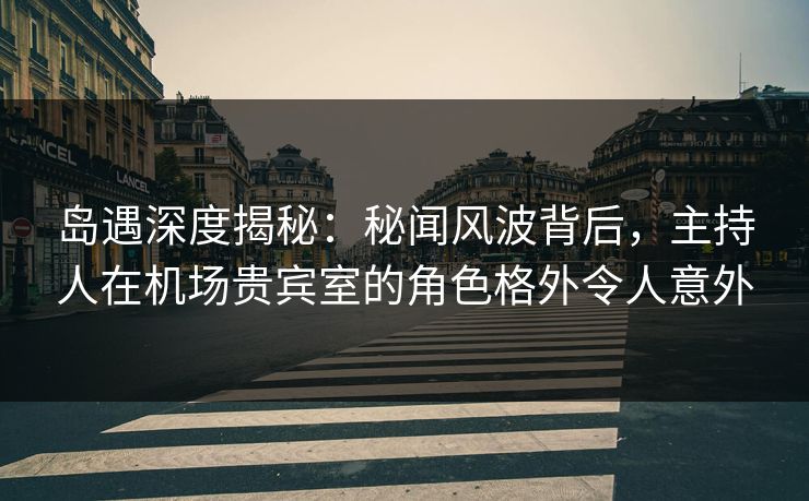 岛遇深度揭秘：秘闻风波背后，主持人在机场贵宾室的角色格外令人意外