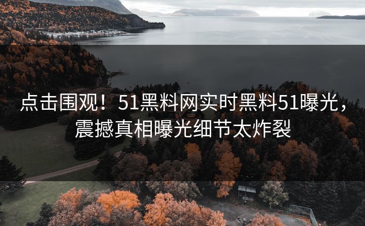 点击围观！51黑料网实时黑料51曝光，震撼真相曝光细节太炸裂