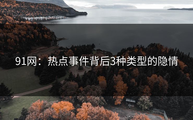 91网：热点事件背后3种类型的隐情